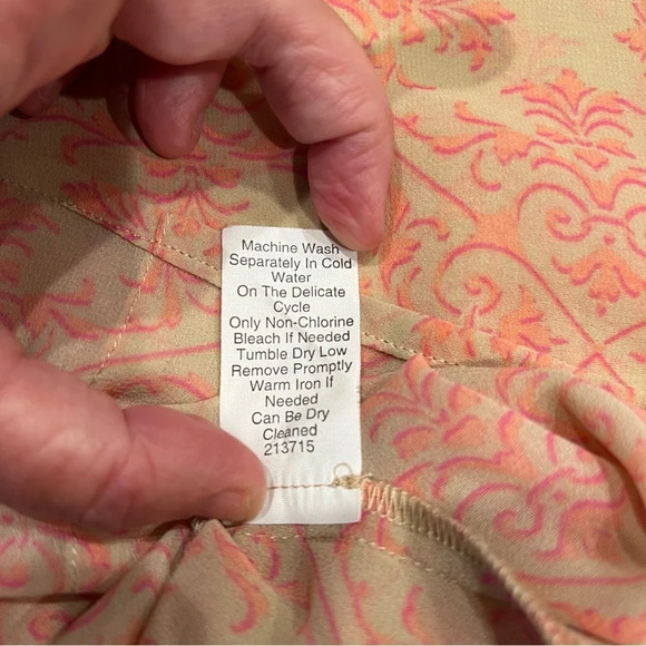 CAbi‎ Poolside Top tunic with Drawstring Waist Size Medium Orange/Pink w/Pockets - Picture 12 of 14